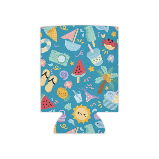 Summer Vibes Can Cooler – Fun & Colorful Drink Sleeve, Perfect for Beach Days, Picnics, Parties, BBQs, Gifts
