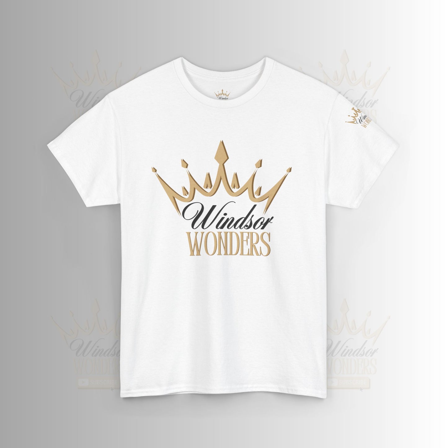 Windsor Wonders Crown Tee | Gold Graphic T-Shirt, Unisex Casual Wear, Birthday Gift, Royalty Theme, Comfortable Fashion