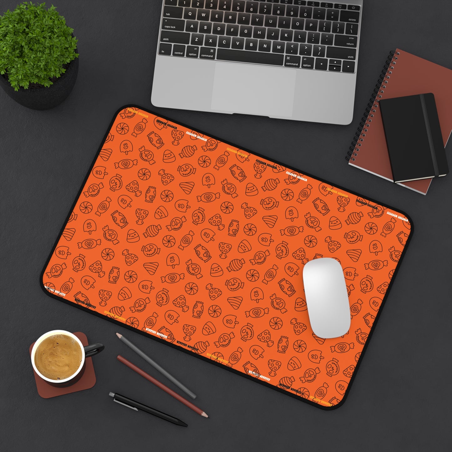 Windsor Wonders Orange Halloween Candy Desk Mat