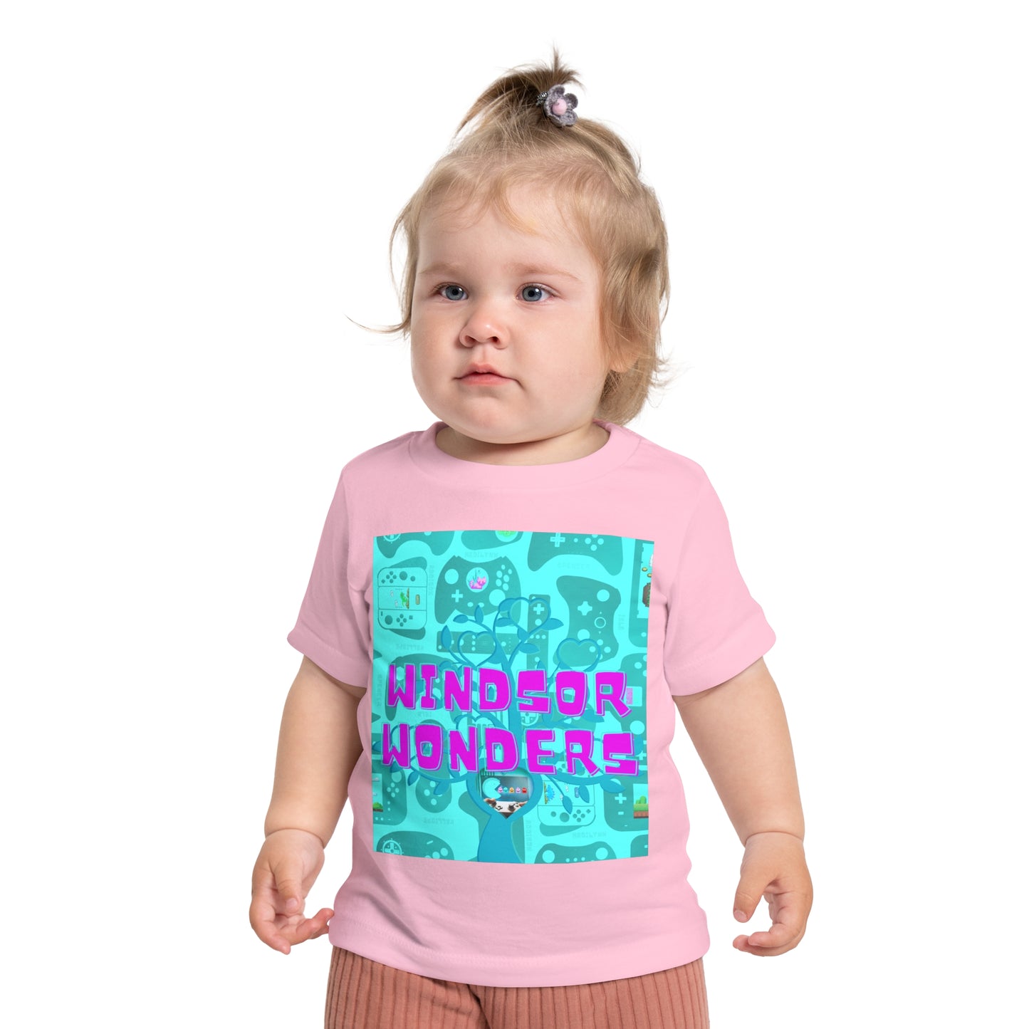 baby wearing pink Windsor Wonders t shirt