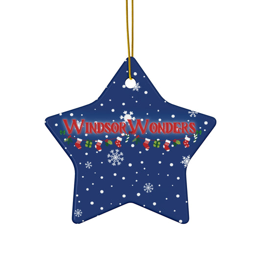 Windsor Wonders Dark Blue Ceramic Ornament, 4 Shapes