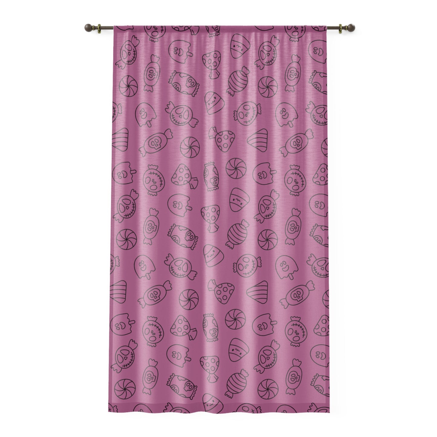 Windsor Wonders Light Pink Halloween Candy Window Curtain