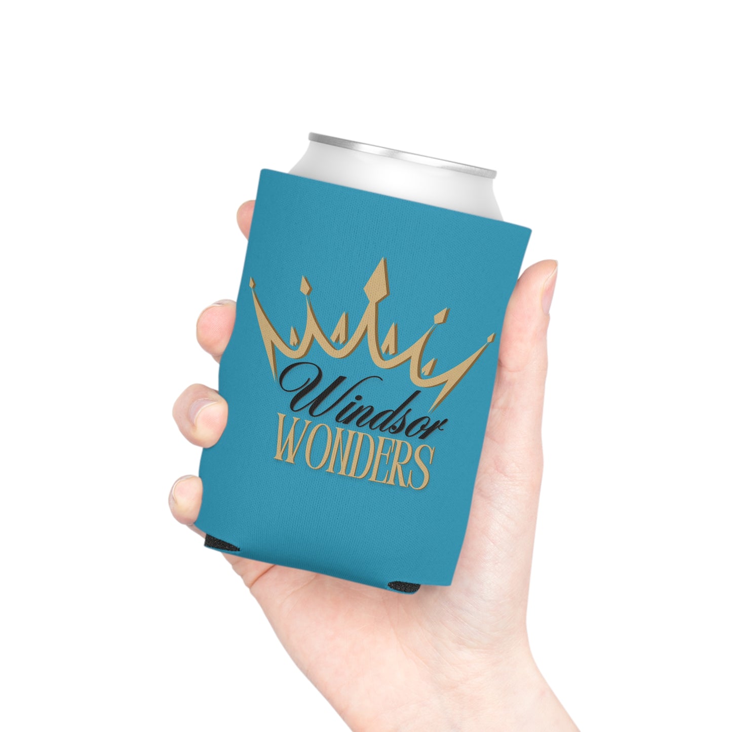 Elegant Windsor Wonders Crown Can Cooler, Bridal Shower Favor, Party Beverage Sleeve, Birthday Gift, Summer BBQ Accessory