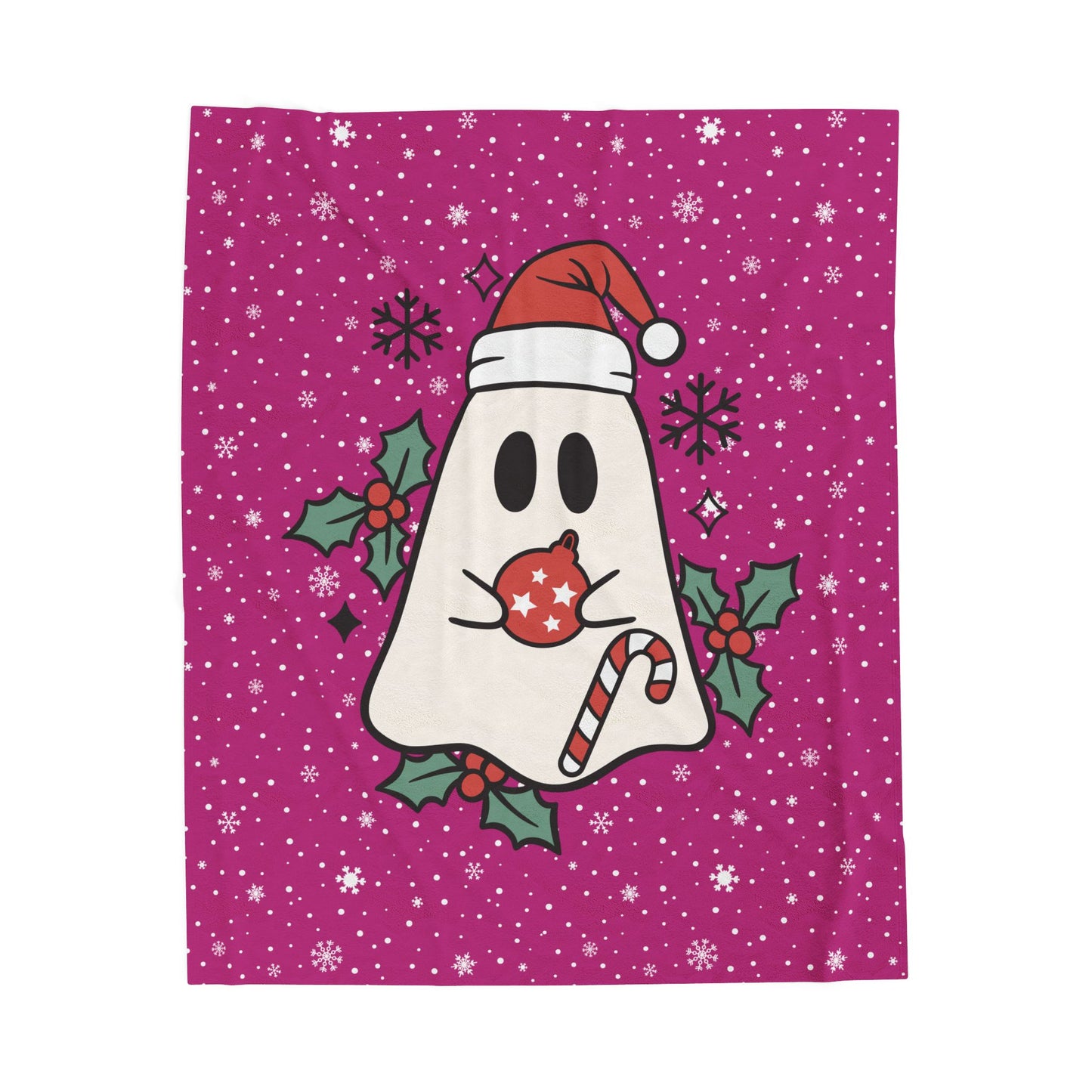 Big Festive Spirits Pink Velveteen Plush Blanket