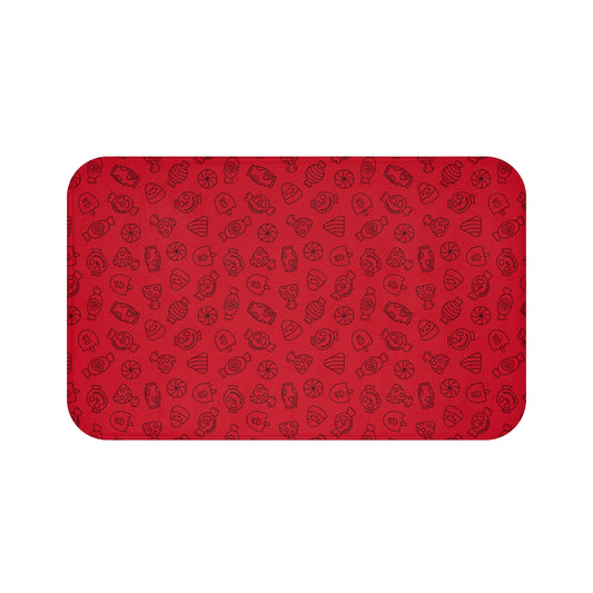 Windsor Wonders Dark Red Halloween Candy Bath Mat