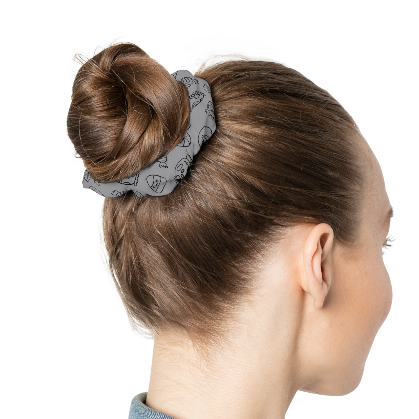Windsor Wonders Grey Halloween Candy Scrunchie