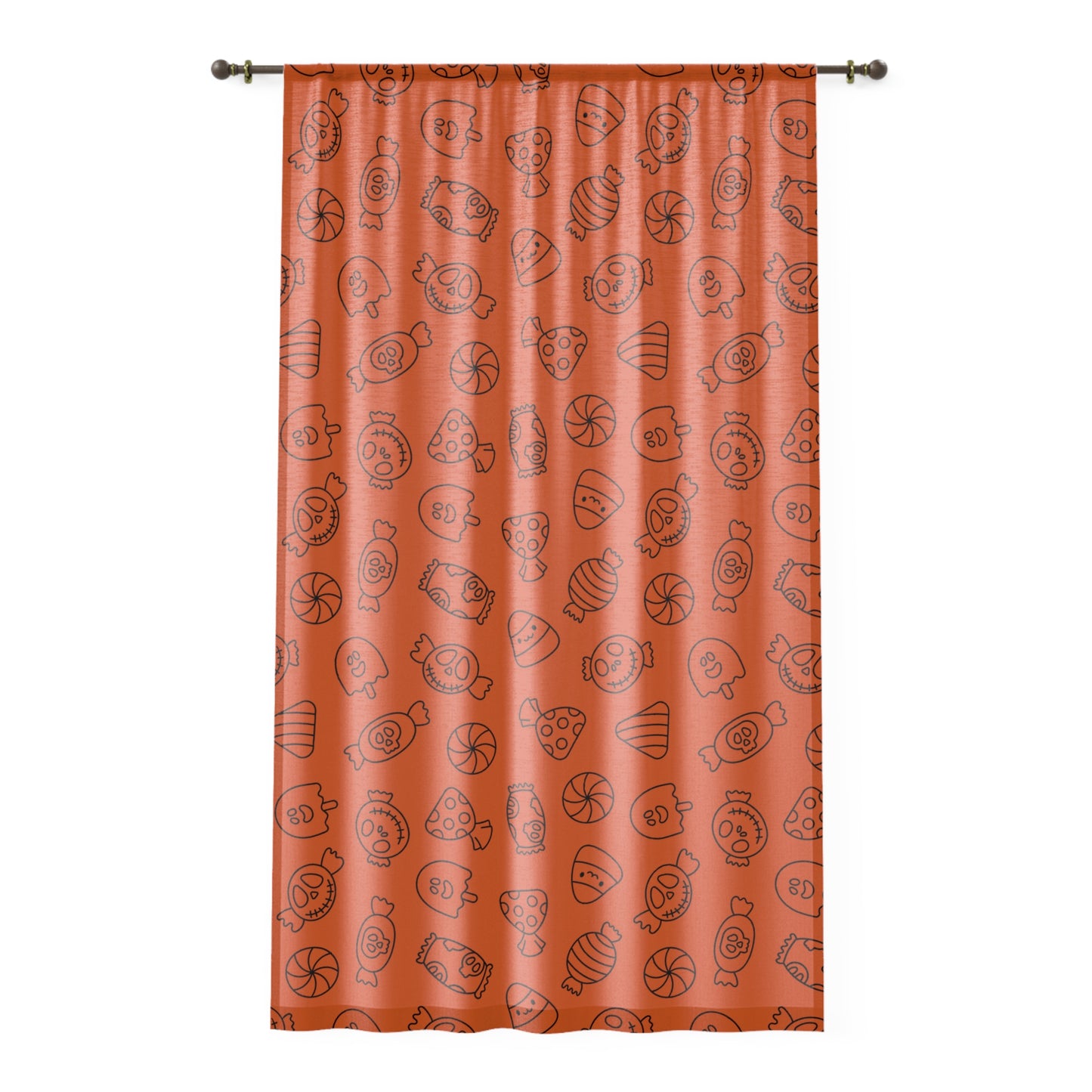 Windsor Wonders Orange Halloween Candy Window Curtain