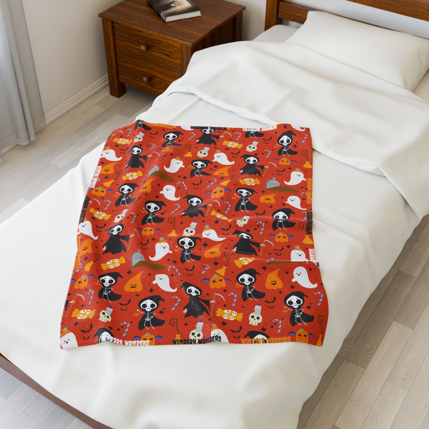 Windsor Wonders Reaper Halloween Velveteen Plush Blanket