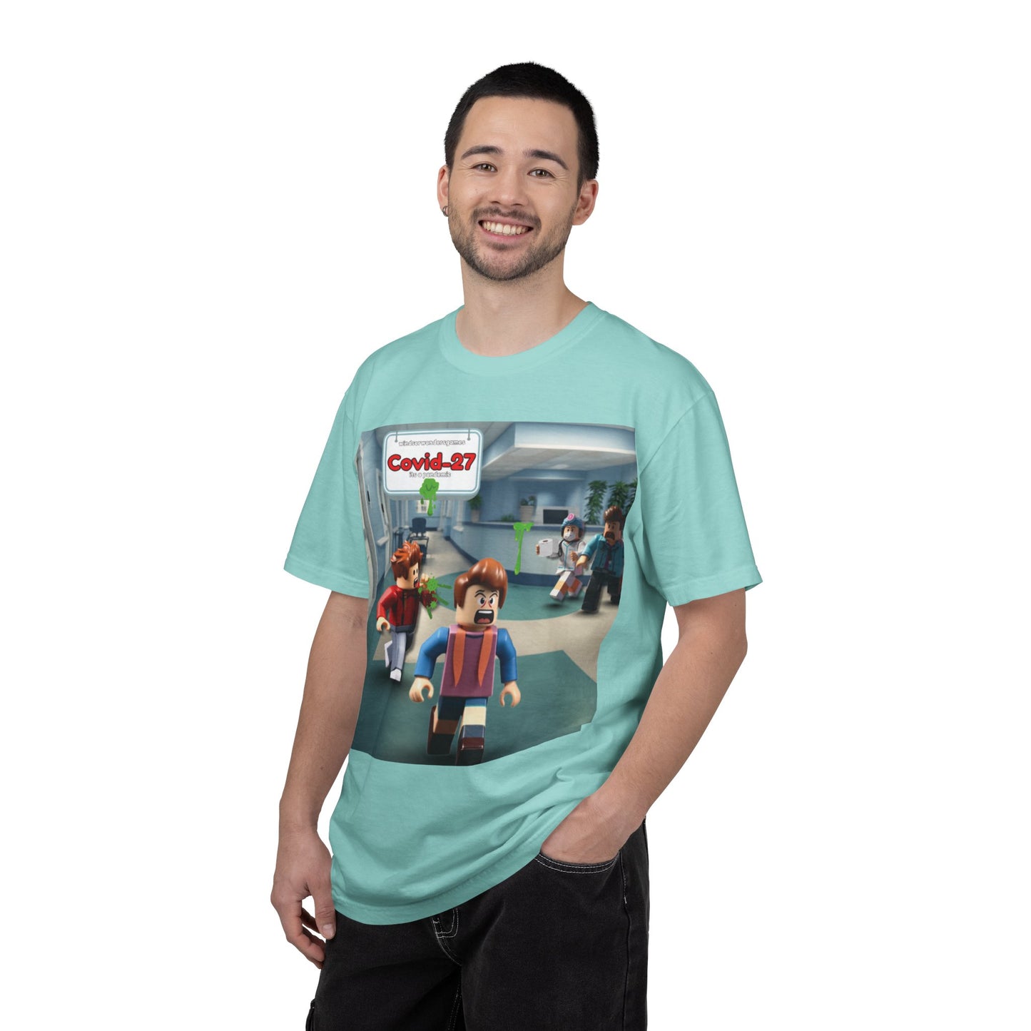 Covid-27 Pandemic Panic T-Shirt | Blocky Characters
