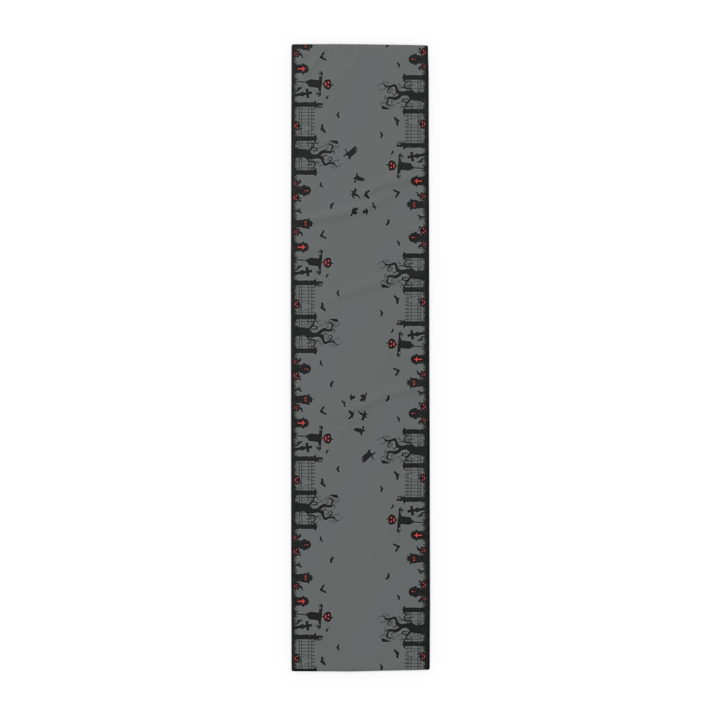Windsor Wonders Dark Grey Graveyard Halloween Table Runner
