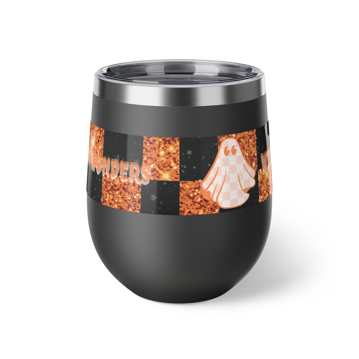 Windsor Wonders Orange Ghost Halloween Copper Vacuum Insulated Cup, 12oz