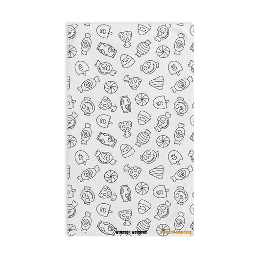 Windsor Wonders White Halloween Candy Hand Towel