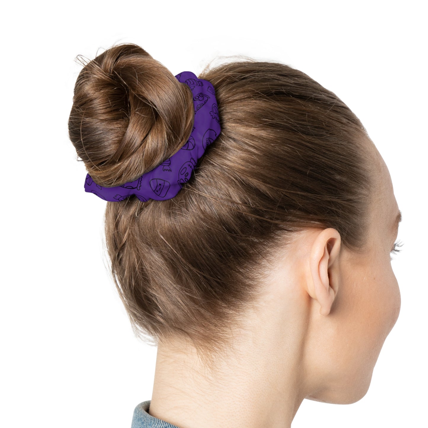 Windsor Wonders Dark Purple Halloween Candy Scrunchie