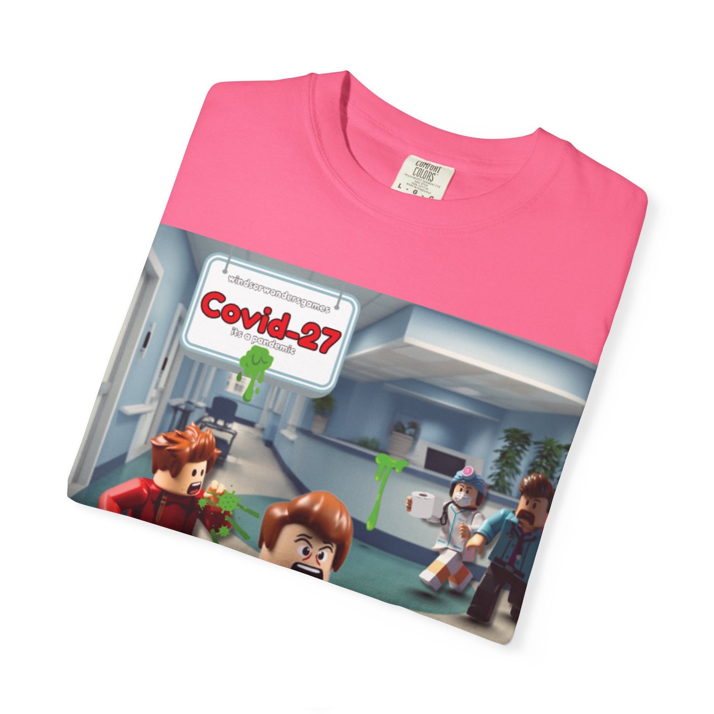 Covid-27 Pandemic Panic T-Shirt | Blocky Characters