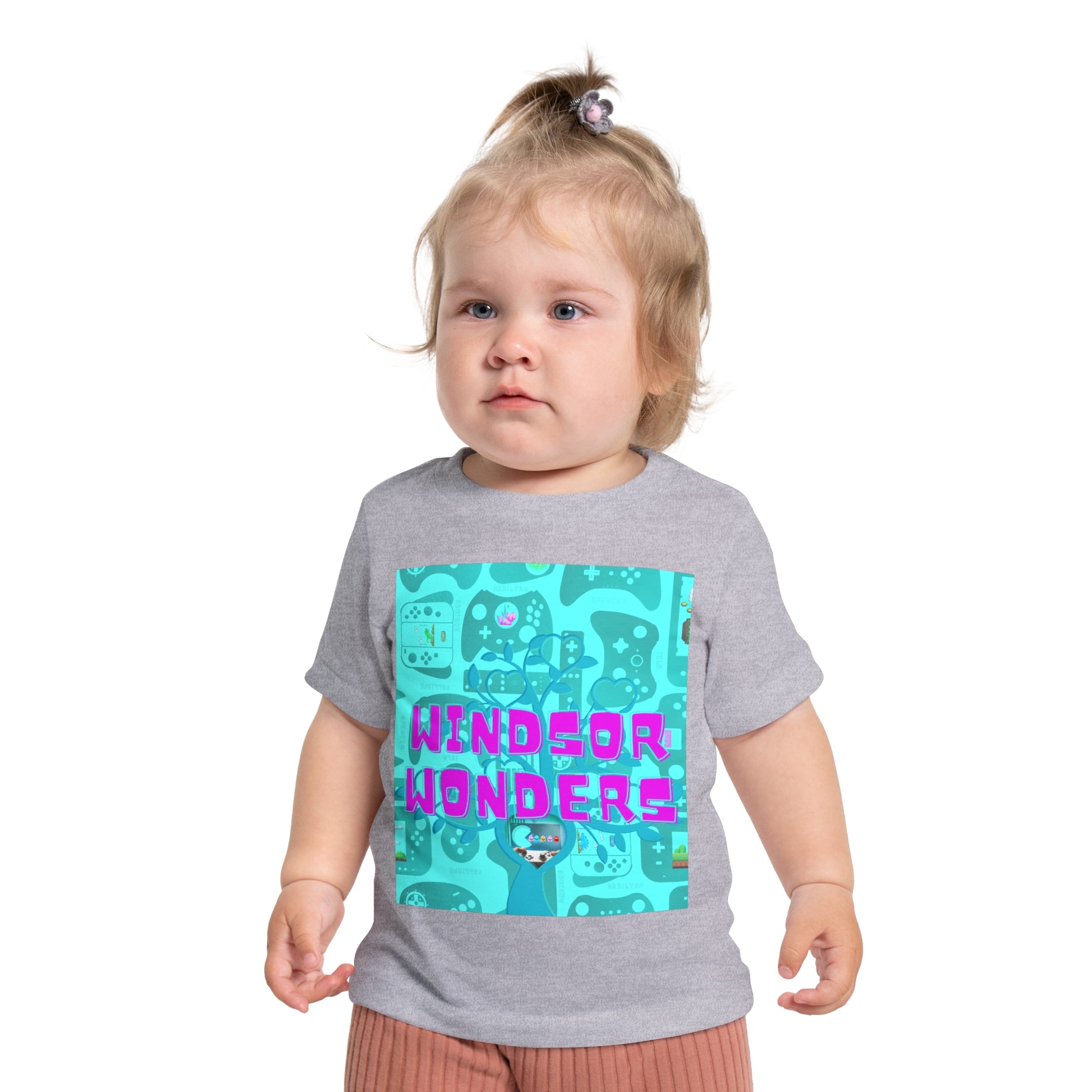 baby wearing light grey Windsor Wonders t shirt