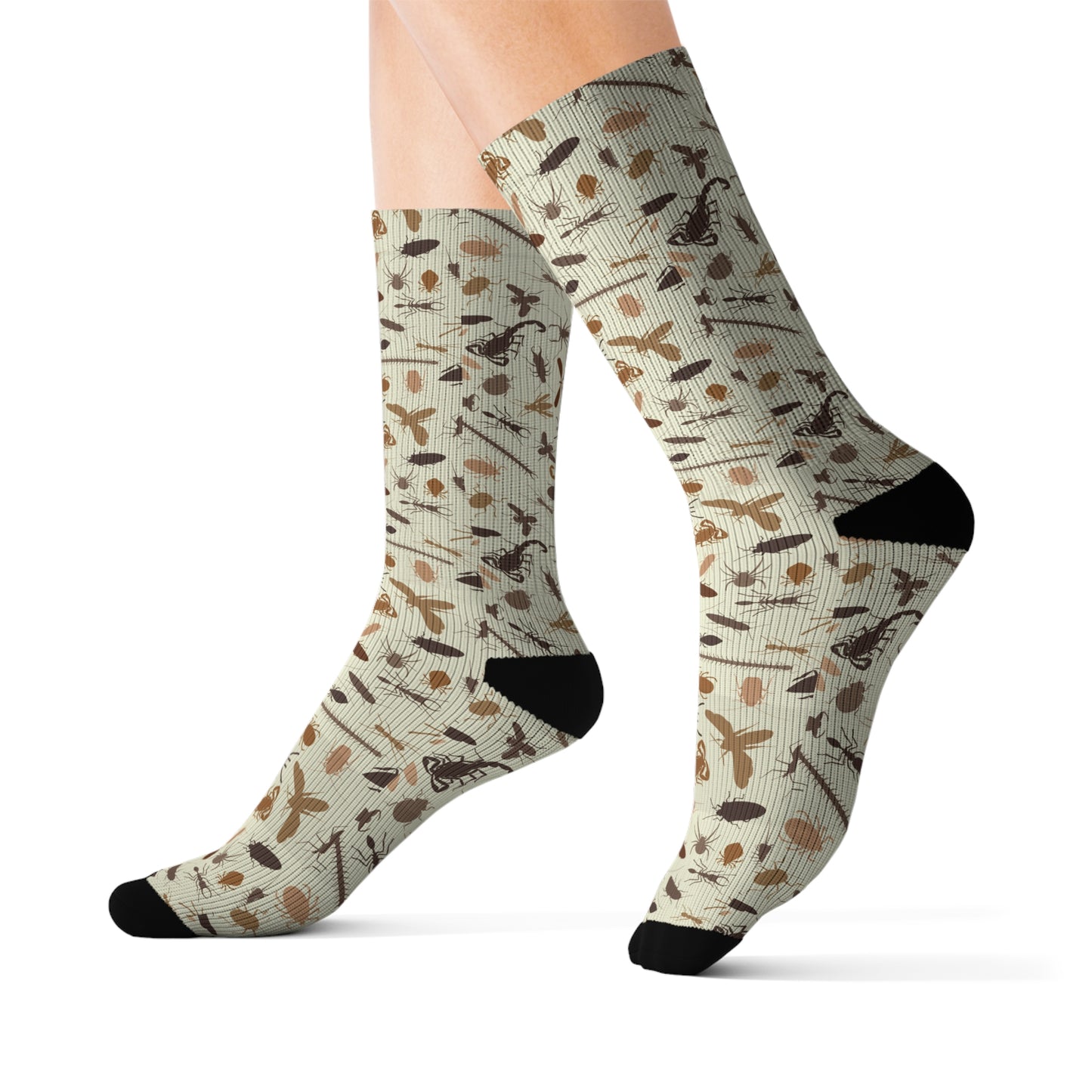 Entomology Sublimation Socks - Cozy Gift for Nature Lovers, Fall Accessories, Unique Stocking Stuffers, Lawn Socks, Eco-Friendly Fashion