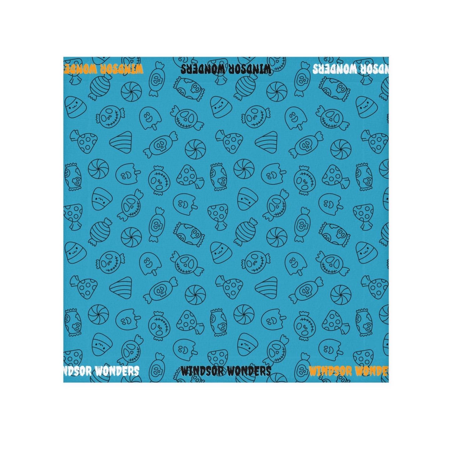 Windsor Wonders Turquoise Halloween Candy Face Towel