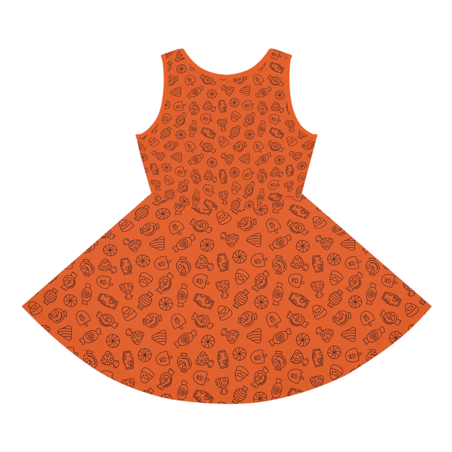 Orange Halloween Candy Girls' Sleeveless Sundress (AOP)