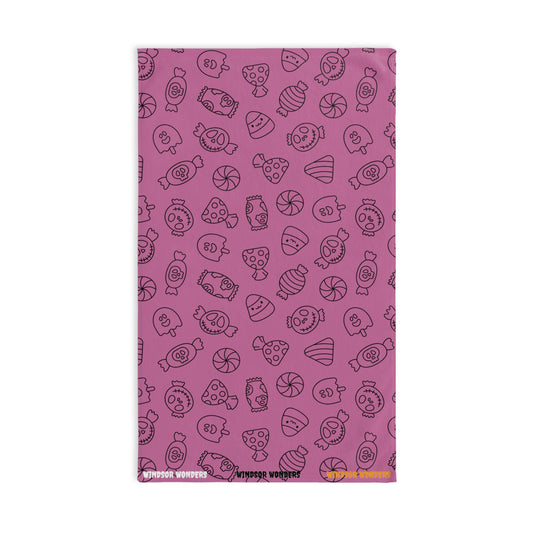 Windsor Wonders Light Pink Halloween Candy Hand Towel