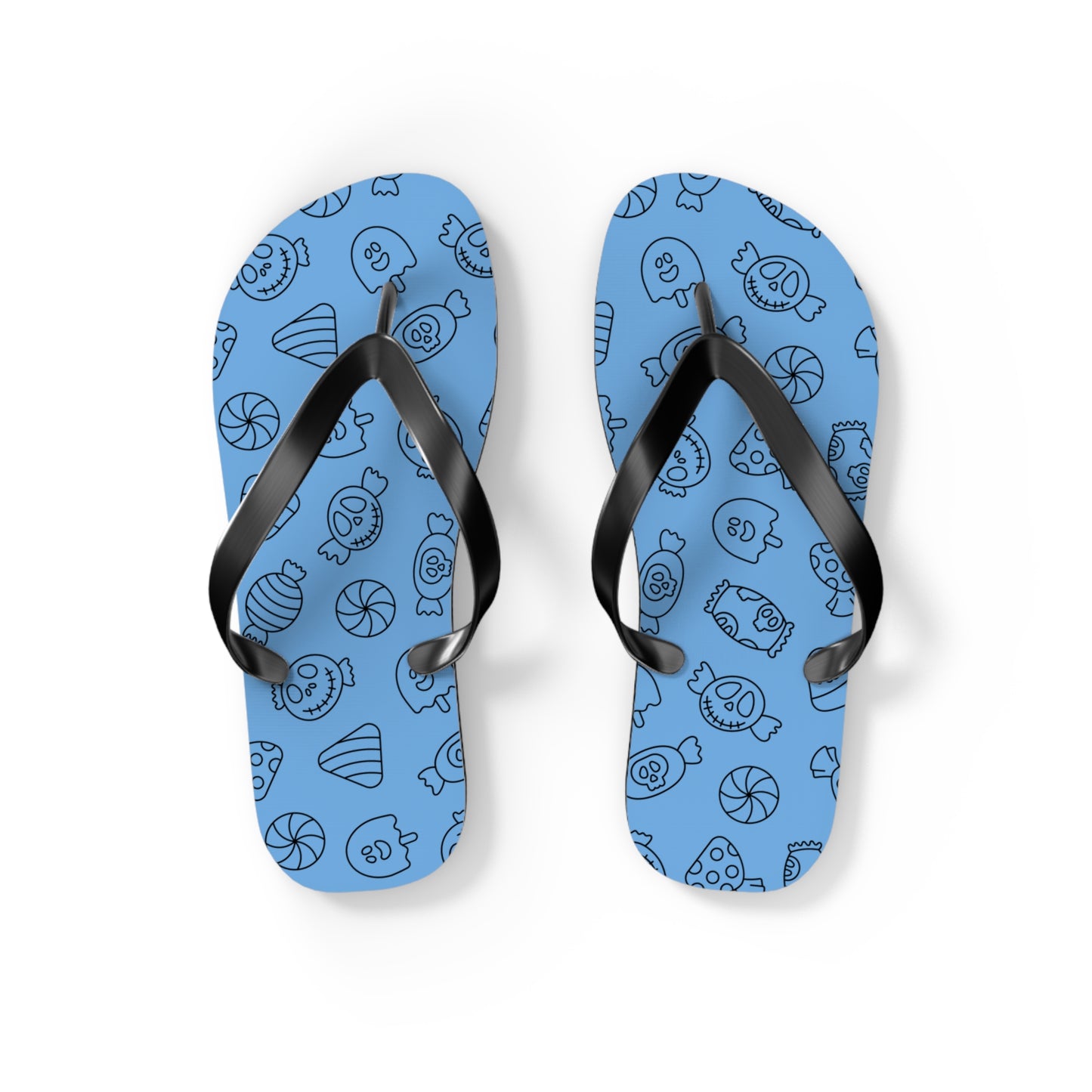 Windsor Wonders Light Blue Halloween Candy Flip Flops