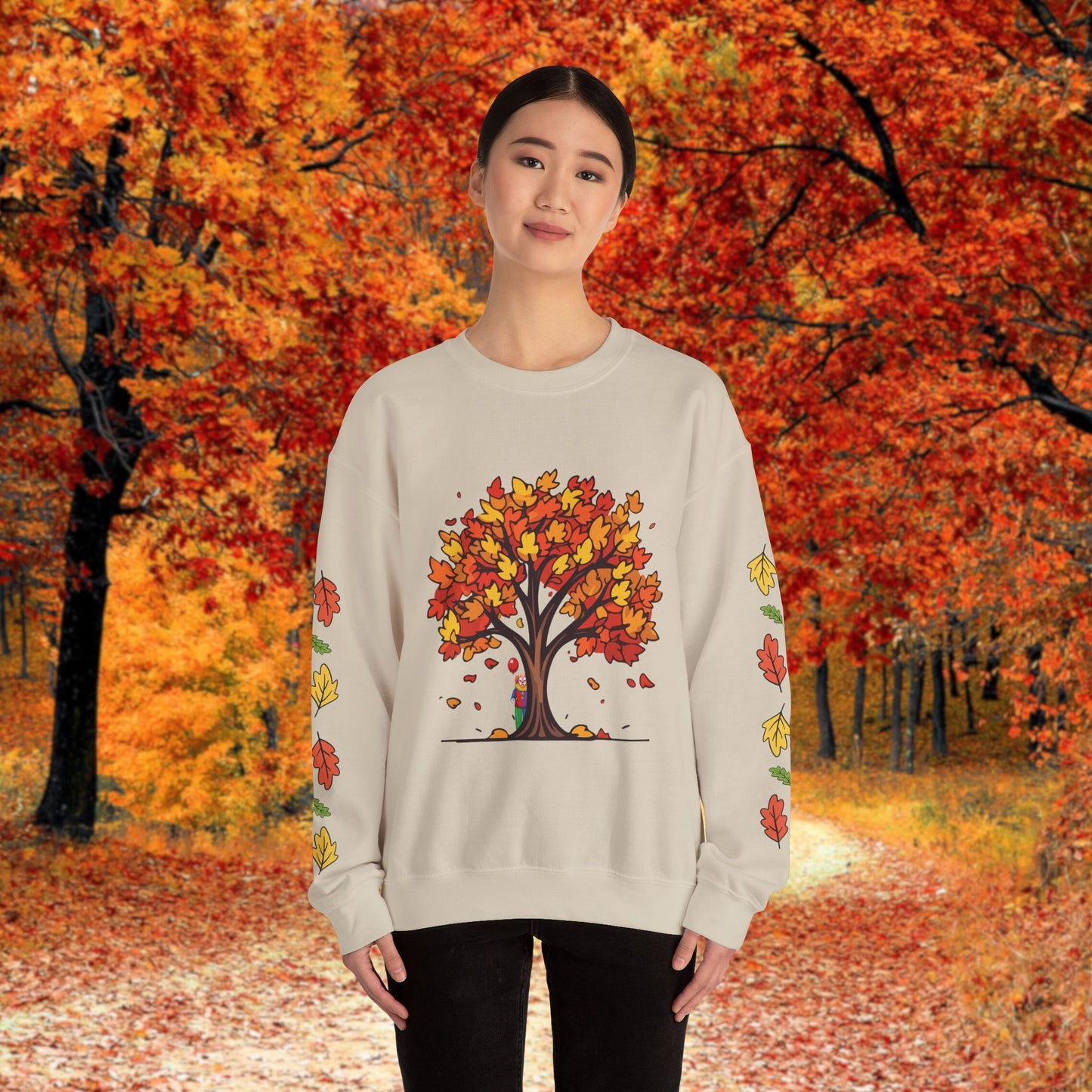 Autumnal Leaves Sweatshirt - Cozy Fall Crewneck for Nature Lovers, Perfect Gift for Thanksgiving, Casual Wear, and Seasonal Celebrations