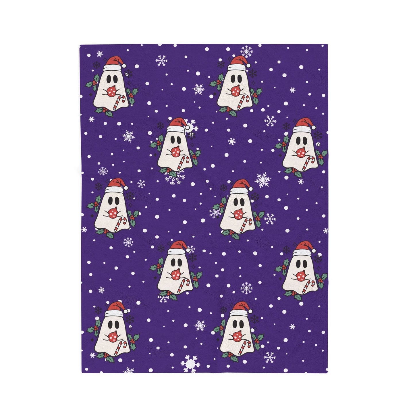 Festive Spirits Purple Velveteen Plush Blanket