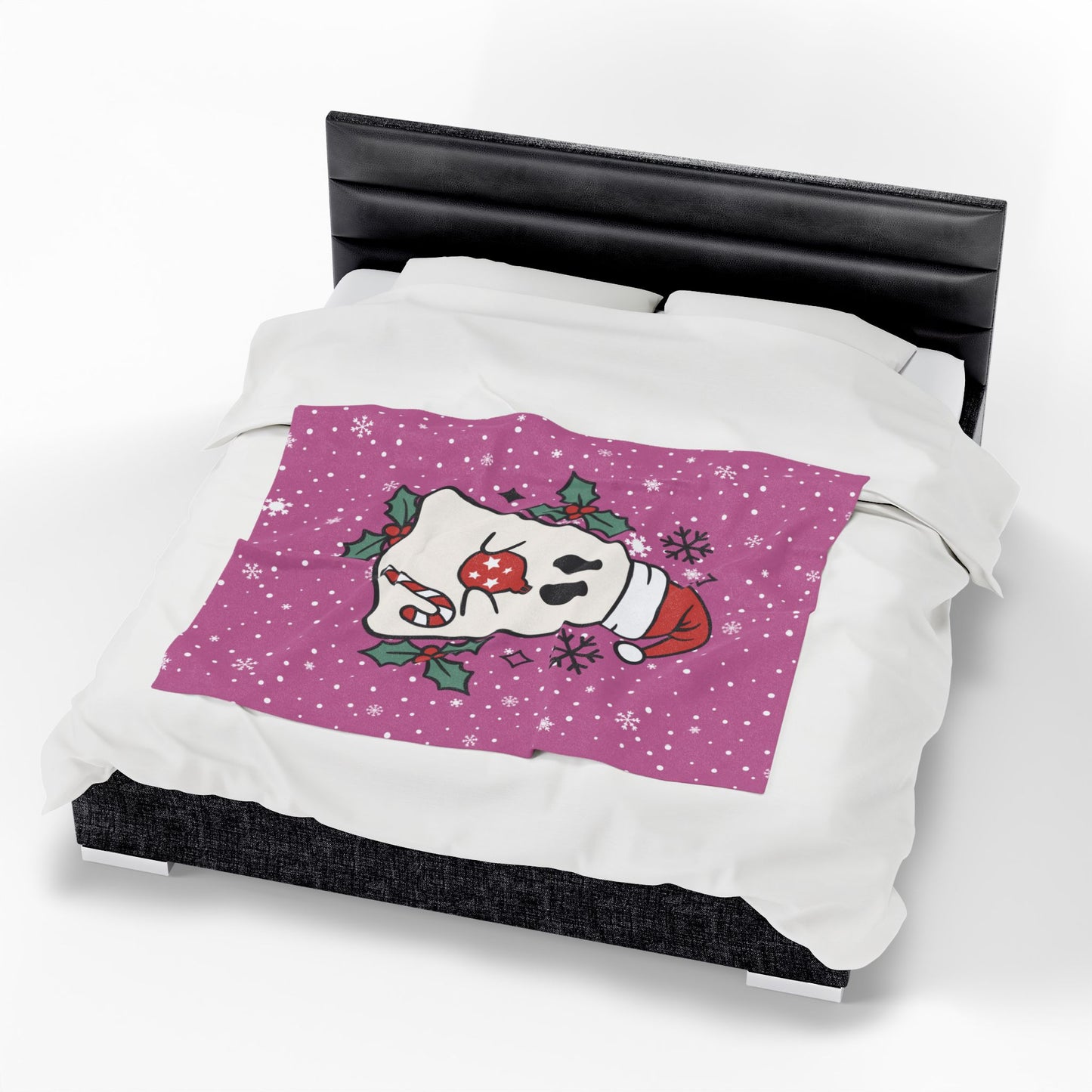 Big Festive Spirits Light Pink Velveteen Plush Blanket