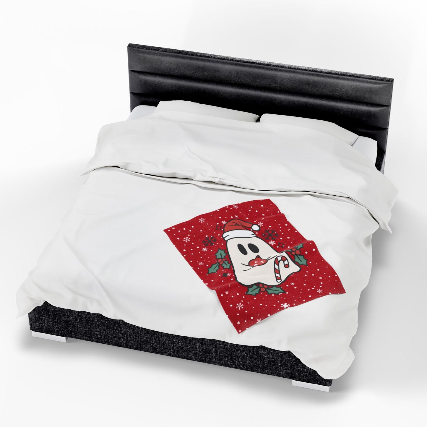 Big Festive Spirits Dark Red Velveteen Plush Blanket