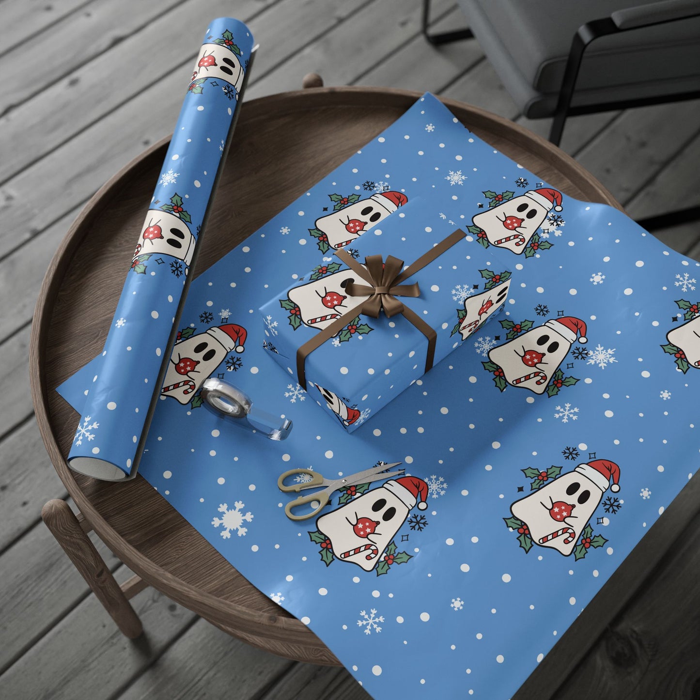 Festive Spirits Wrapping Papers Light Blue