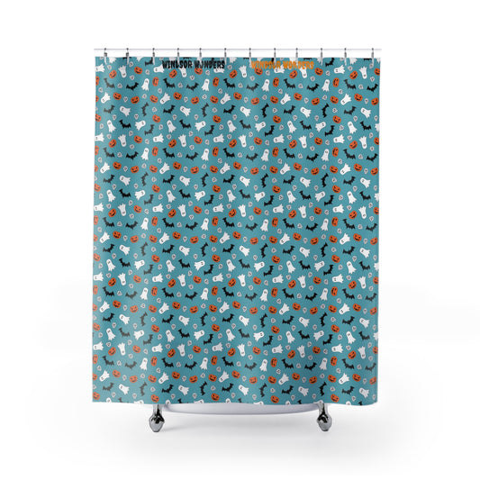 Windsor Wonders Blue Halloween Shower Curtain
