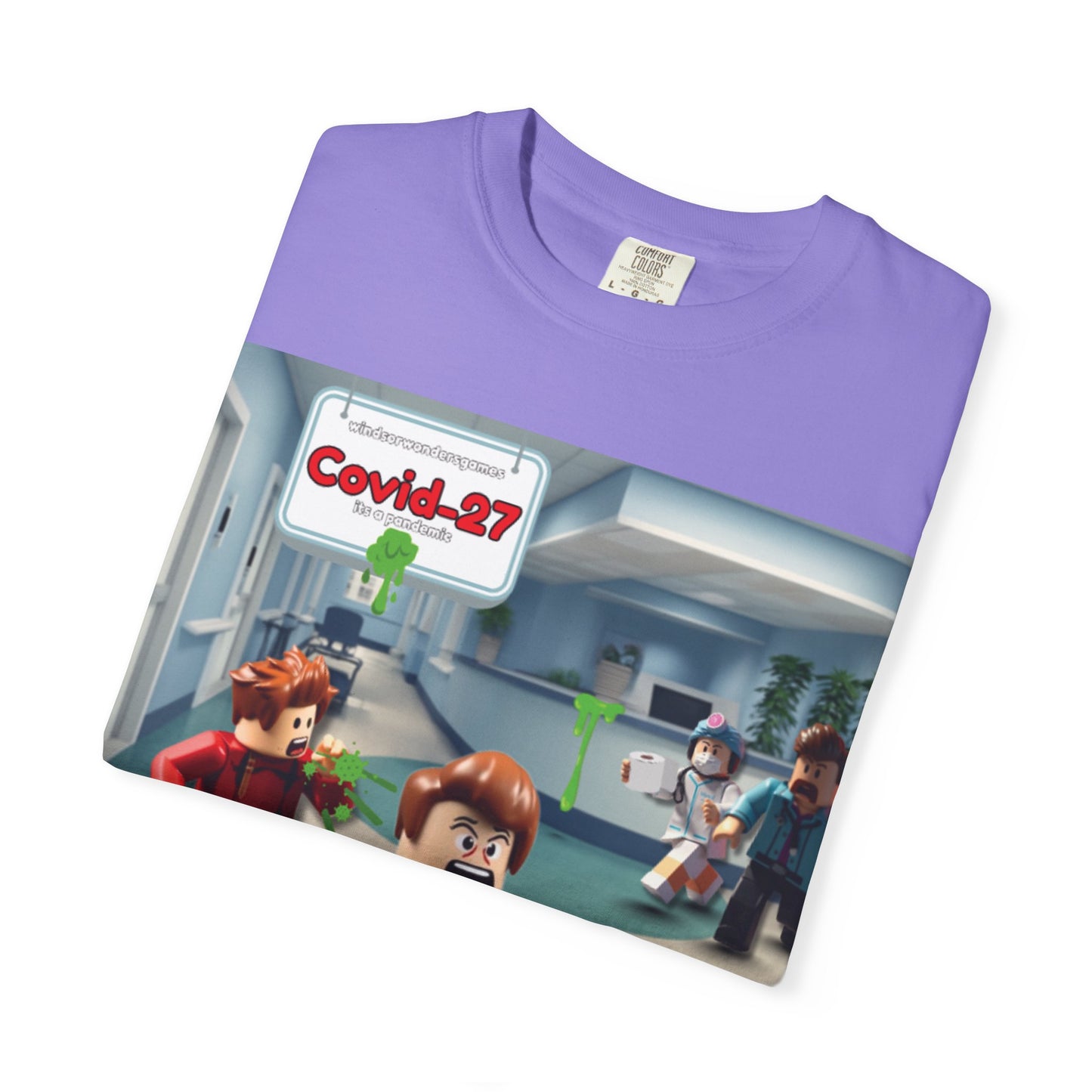Covid-27 Pandemic Panic T-Shirt | Blocky Characters