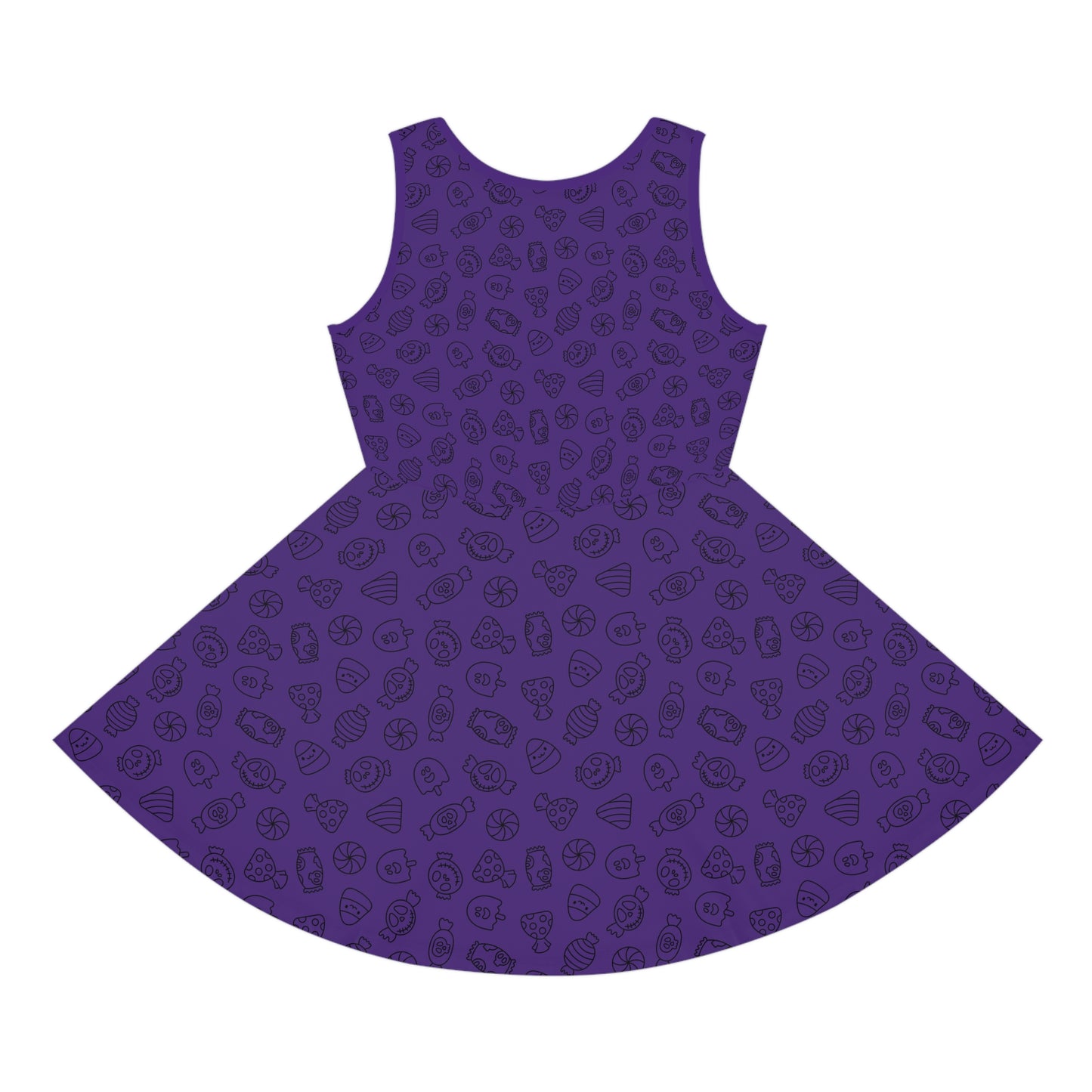 Purple Halloween Candy Girls' Sleeveless Sundress (AOP)