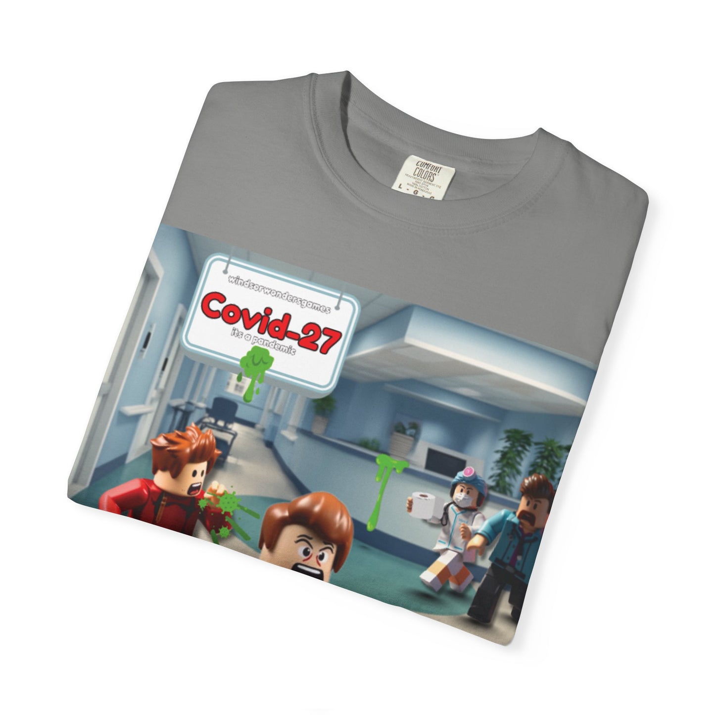 Covid-27 Pandemic Panic T-Shirt | Blocky Characters