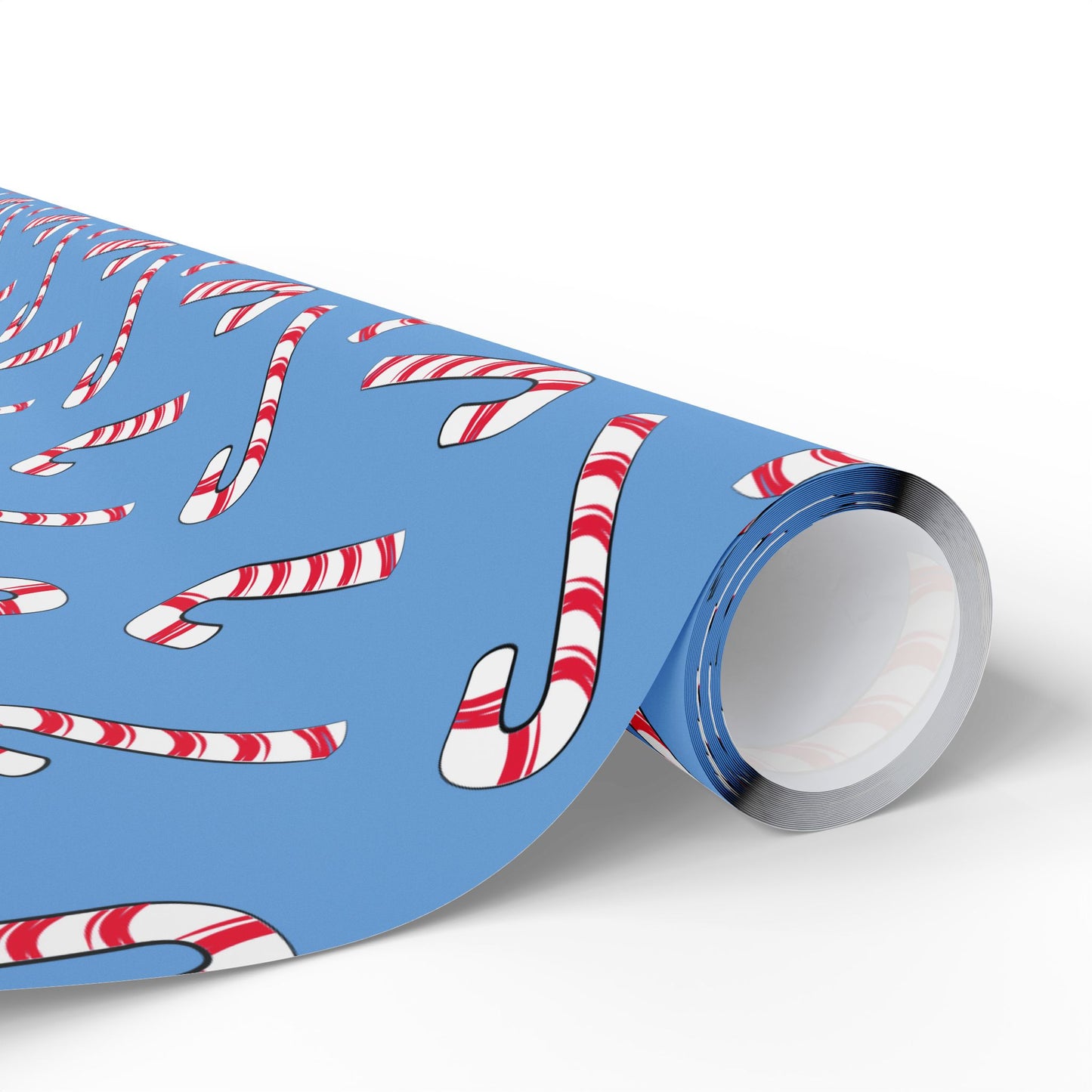 Light Blue Candy Cane Wrapping Papers