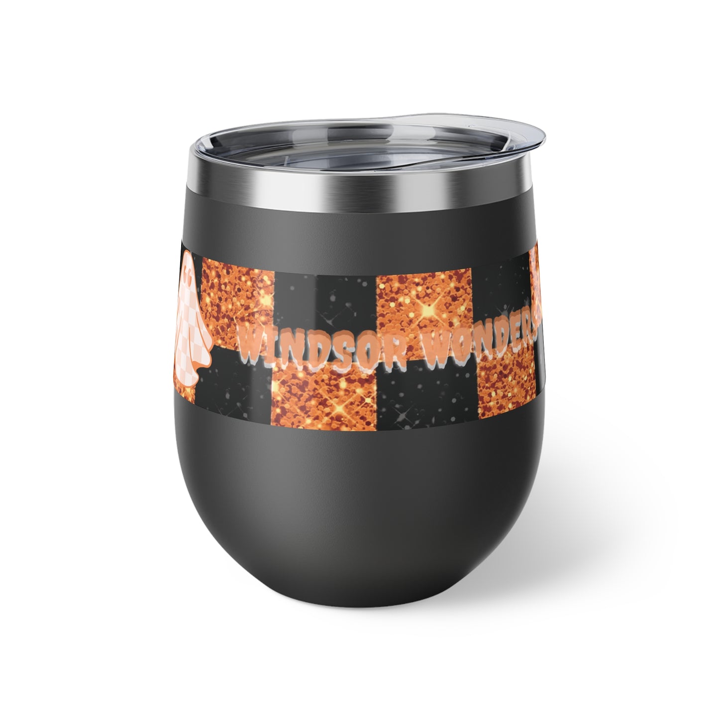 Windsor Wonders Orange Ghost Halloween Copper Vacuum Insulated Cup, 12oz