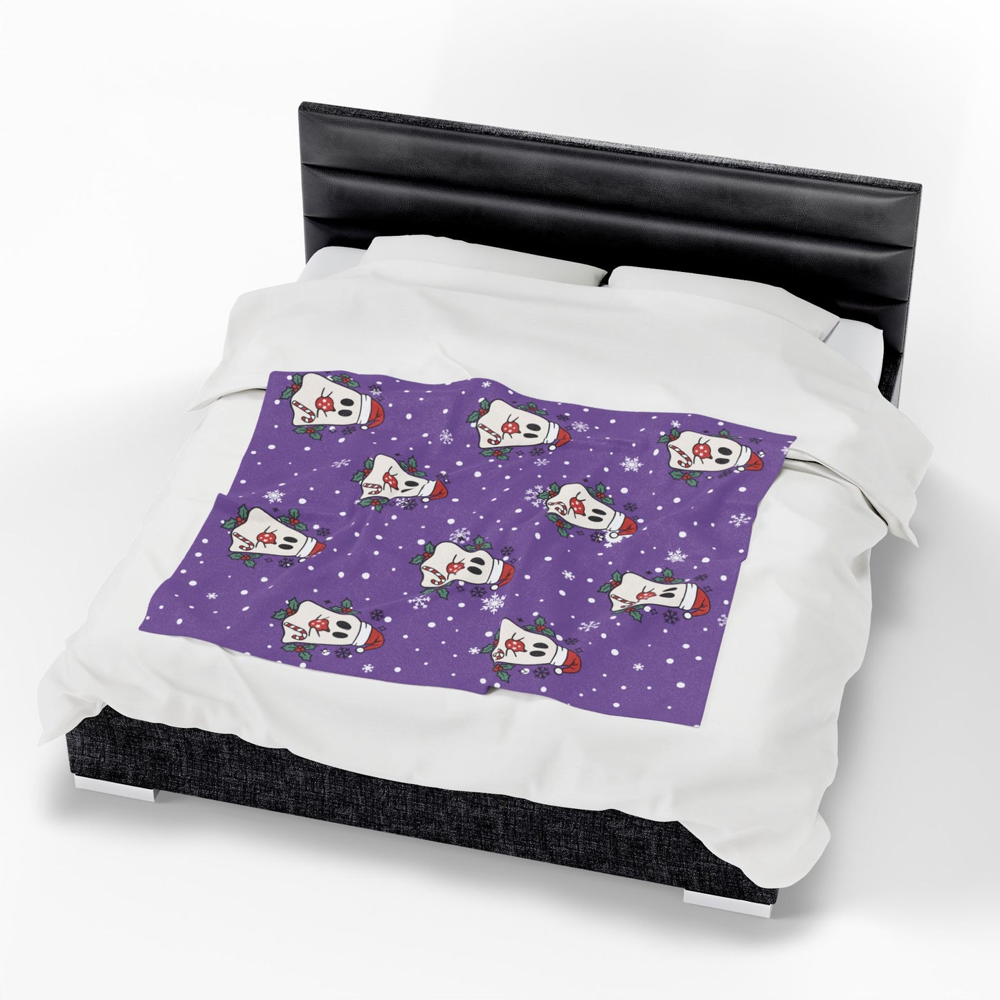 Festive Spirits Light Purple Velveteen Plush Blanket