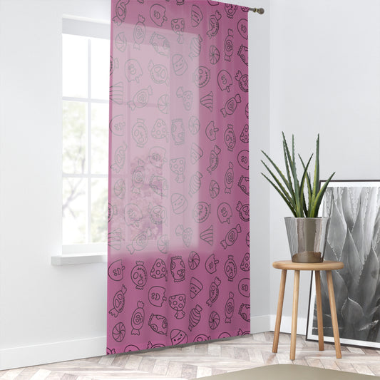 Windsor Wonders Light Pink Halloween Candy Window Curtain