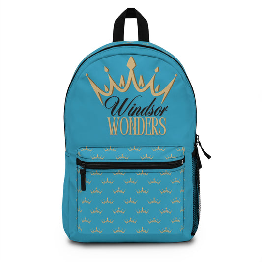 Turquoise Windsor Wonders Crown Backpack for School, Travel, Gifts, Windsor Wonders Backpack, Stylish Back-to-School Accessory, Unique Custom Bag