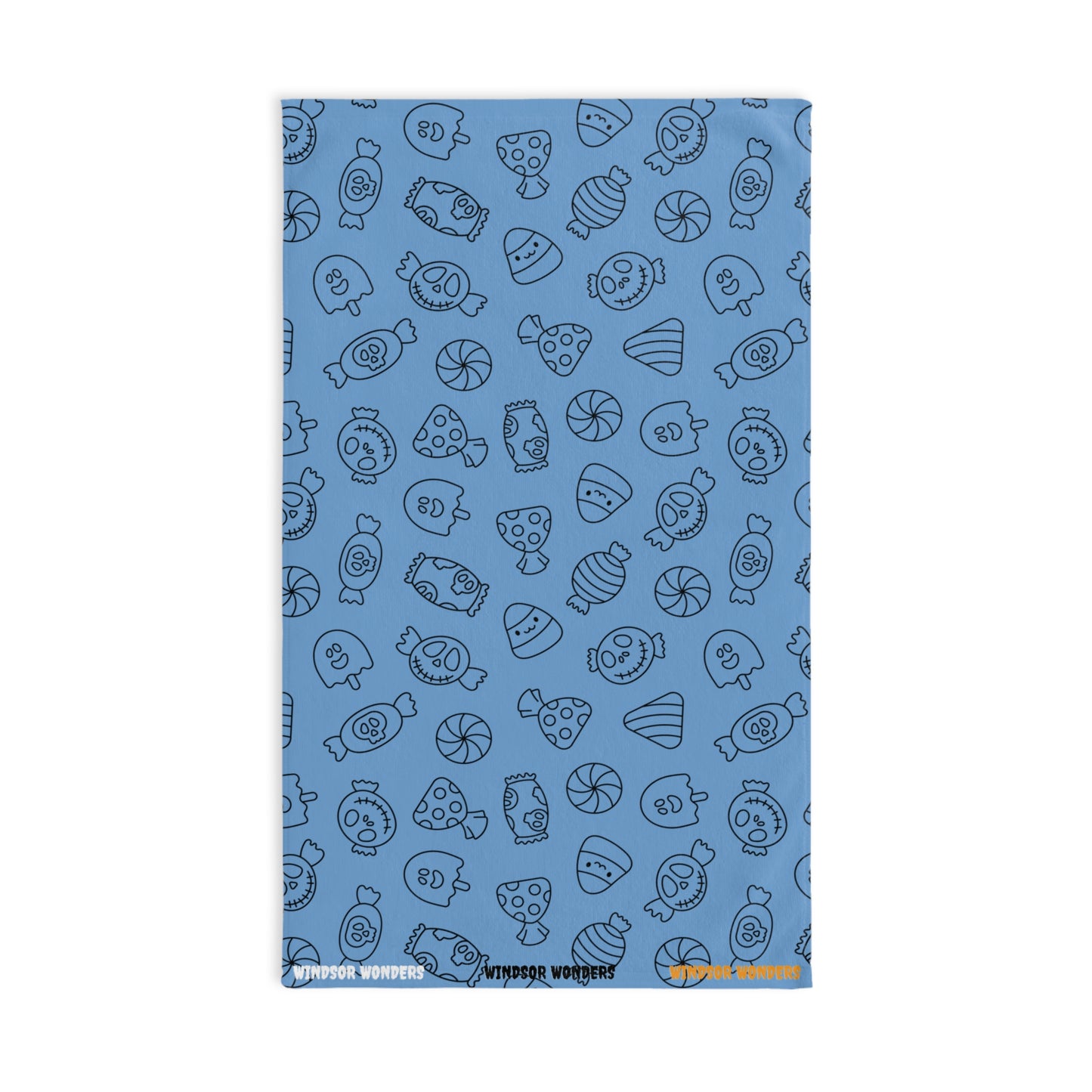 Windsor Wonders Light Blue Halloween Candy Hand Towel