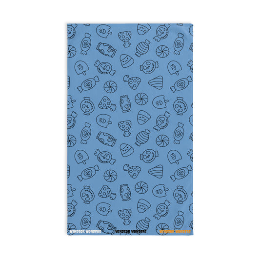 Windsor Wonders Light Blue Halloween Candy Hand Towel