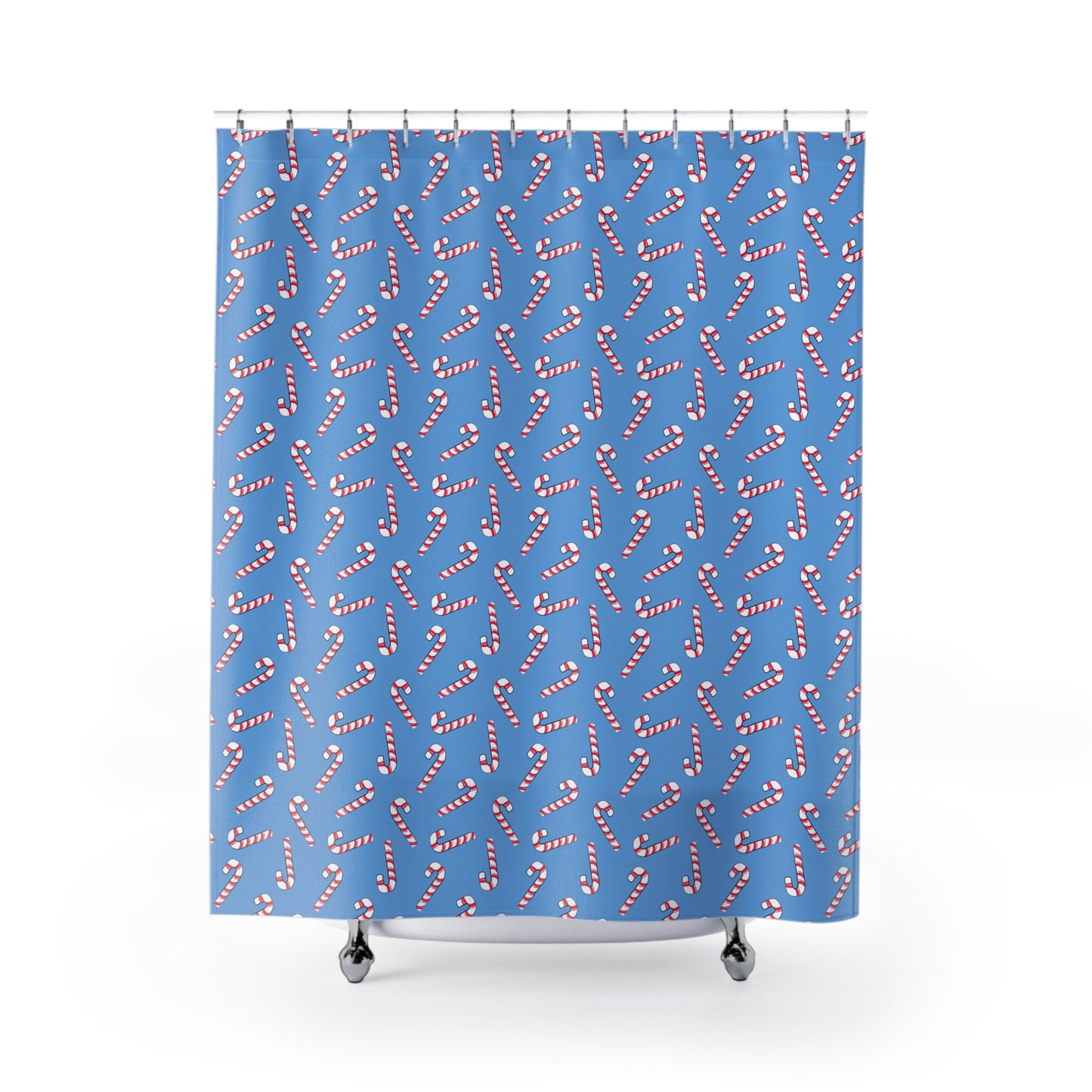Light Blue Candy Cane Shower Curtains