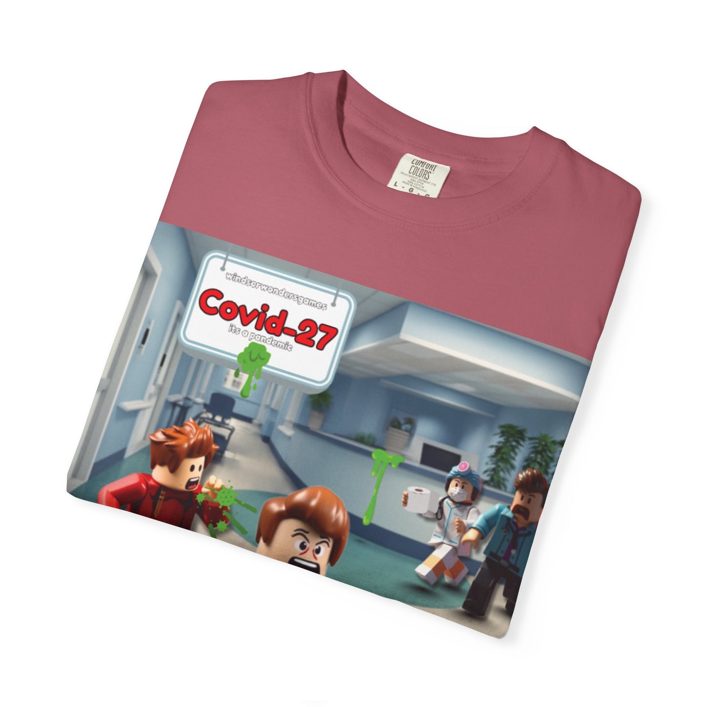 Covid-27 Pandemic Panic T-Shirt | Blocky Characters