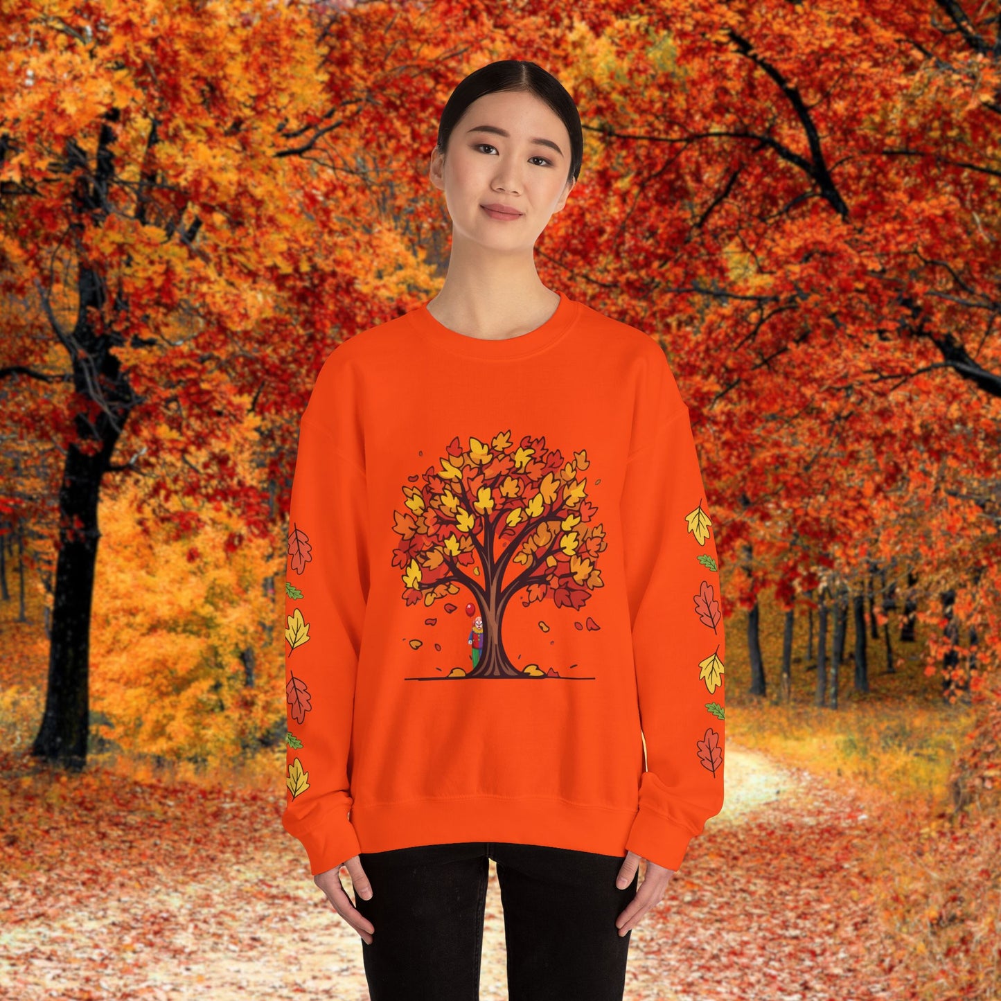 Autumnal Leaves Sweatshirt - Cozy Fall Crewneck for Nature Lovers, Perfect Gift for Thanksgiving, Casual Wear, and Seasonal Celebrations