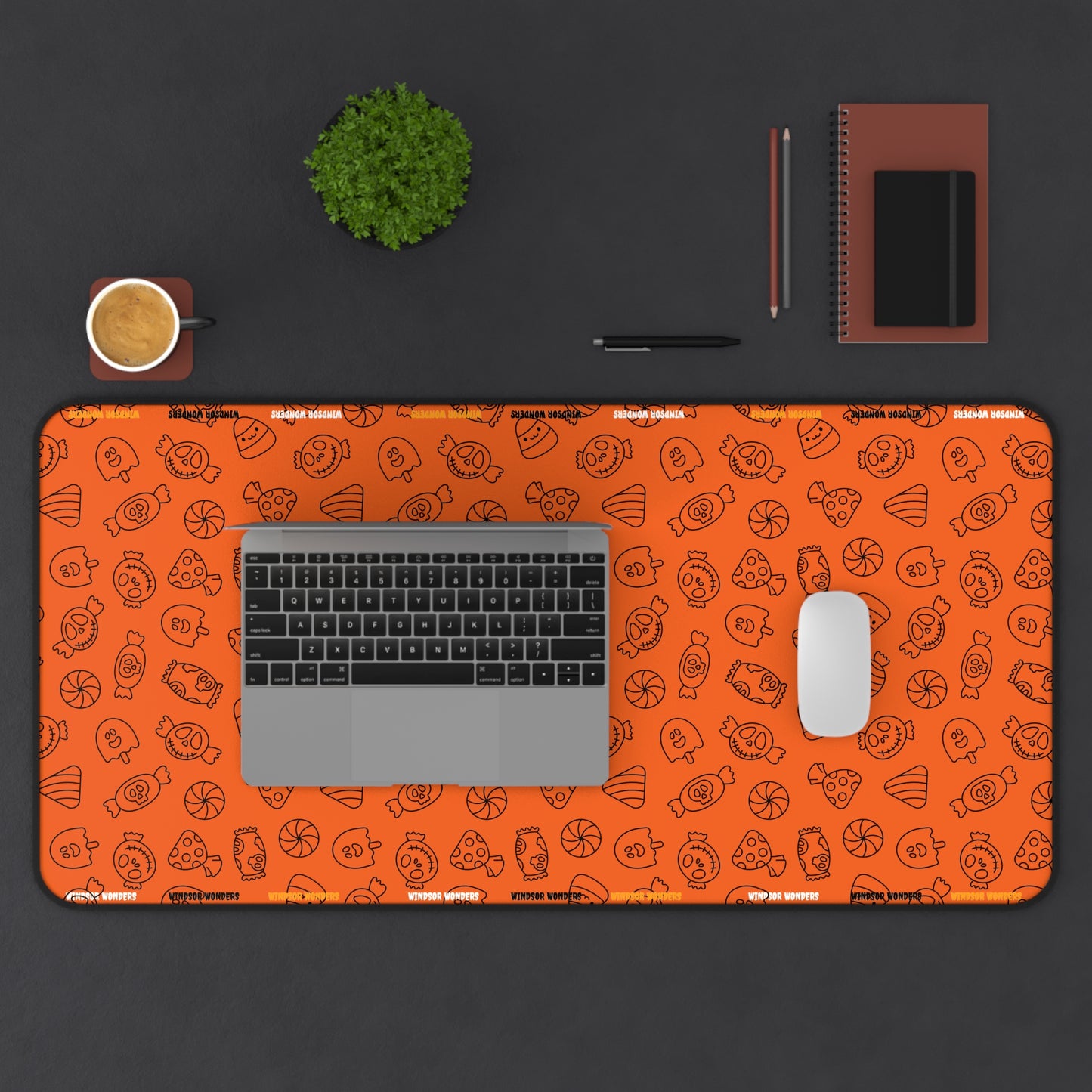 Windsor Wonders Orange Halloween Candy Desk Mat
