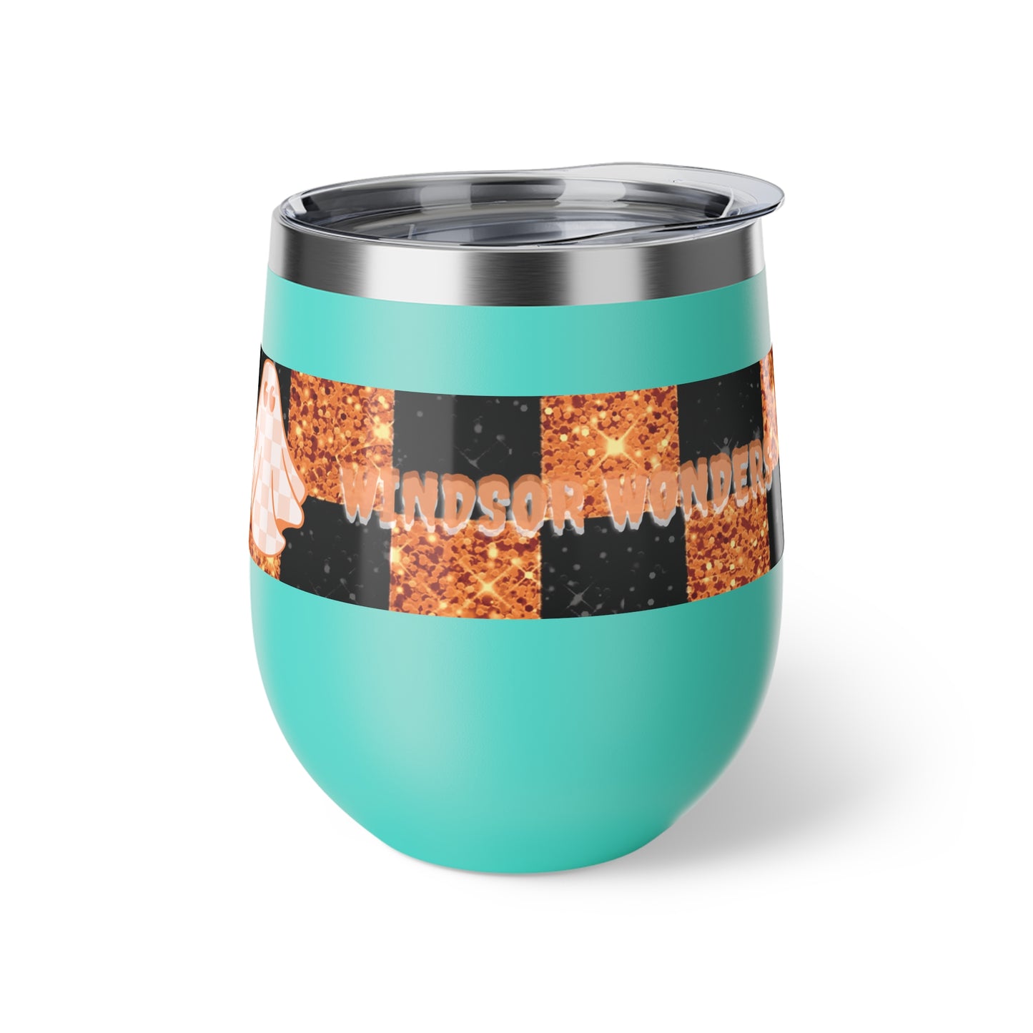 Windsor Wonders Orange Ghost Halloween Copper Vacuum Insulated Cup, 12oz