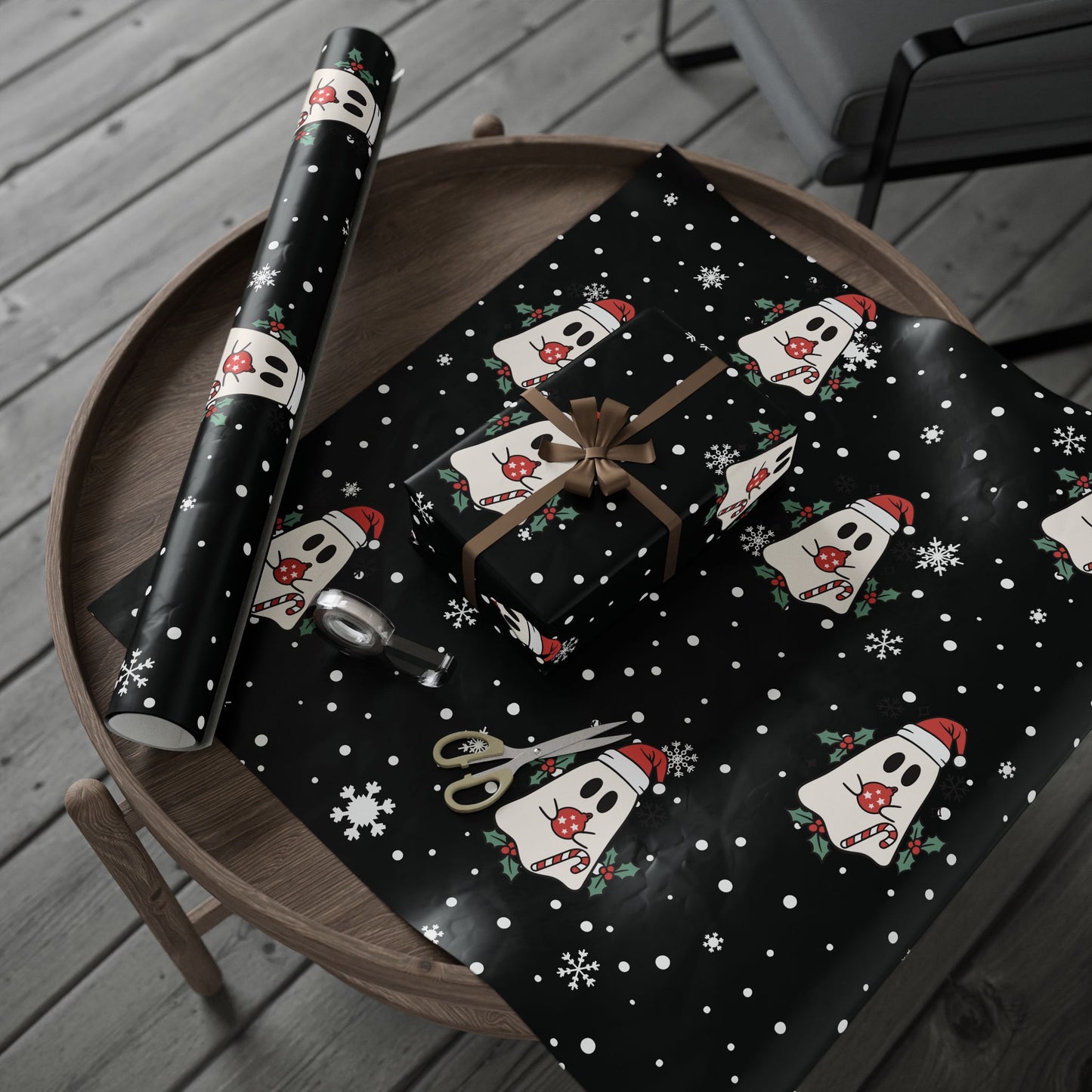 Festive Spirits Wrapping Papers Black