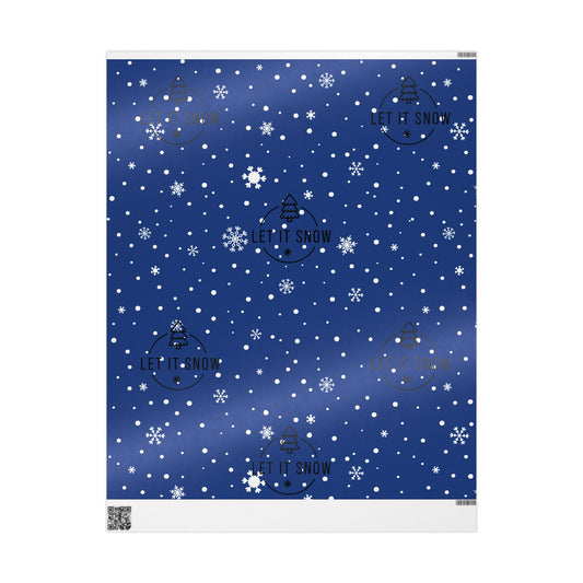 Let It Snow Dark Blue Wrapping Papers