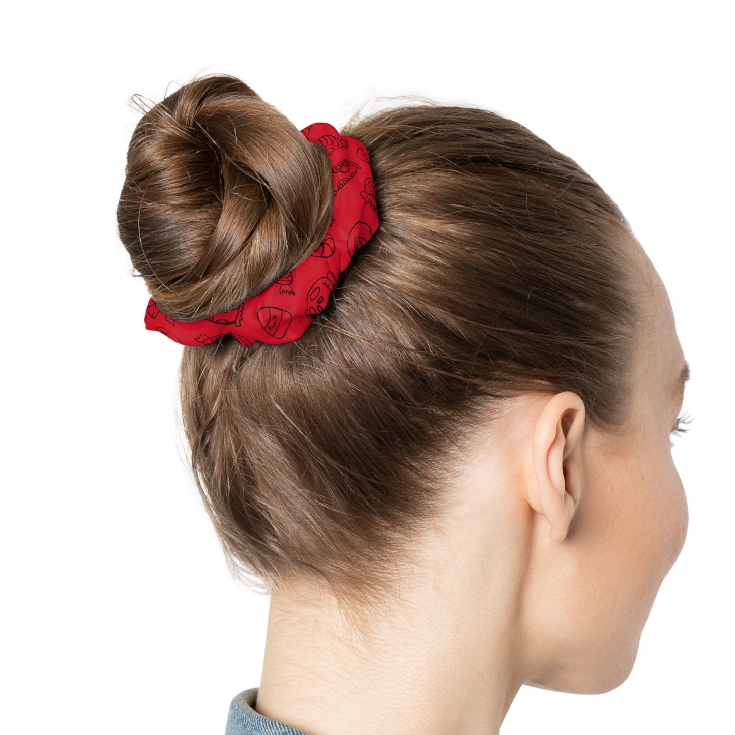 Windsor Wonders Dark Red Halloween Candy Scrunchie