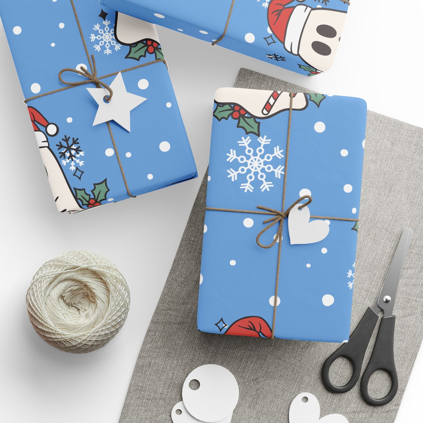 Festive Spirits Wrapping Papers Light Blue
