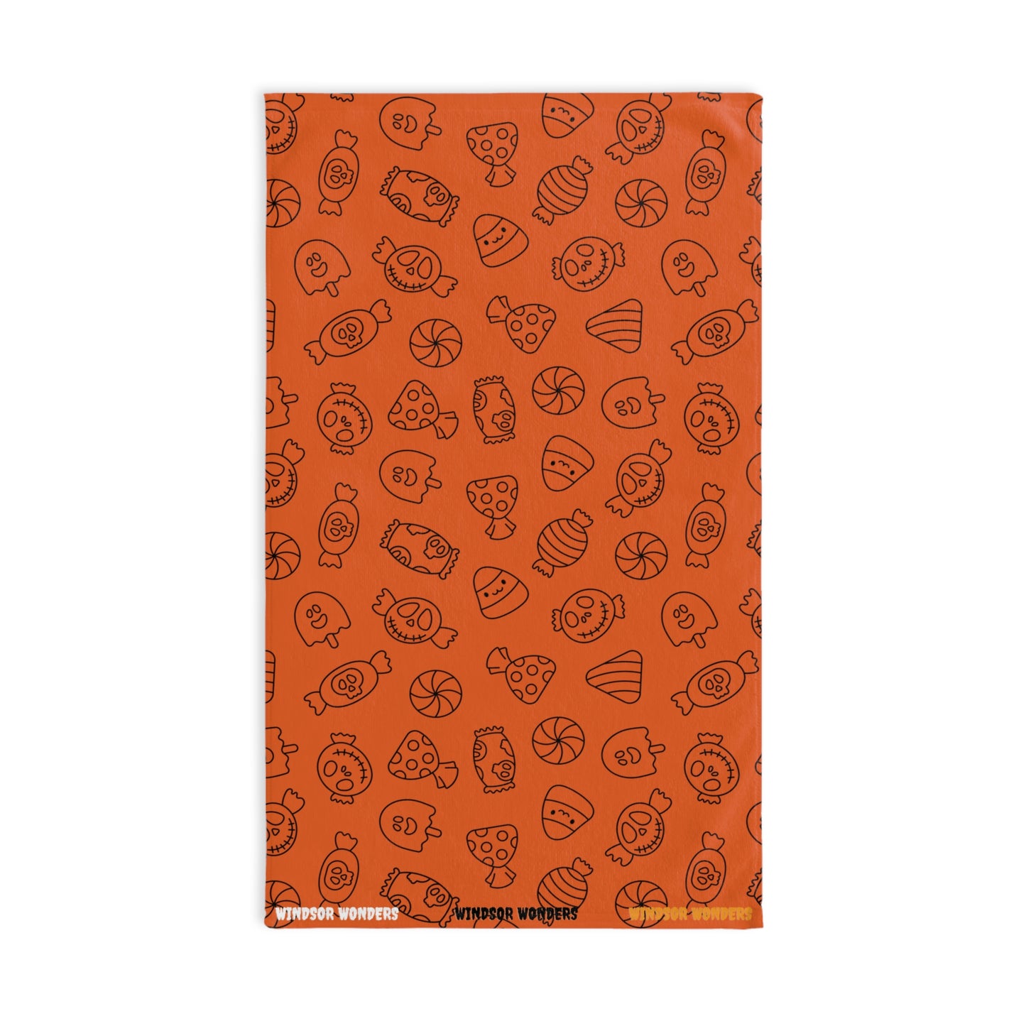 Windsor Wonders Orange Halloween Candy Hand Towel